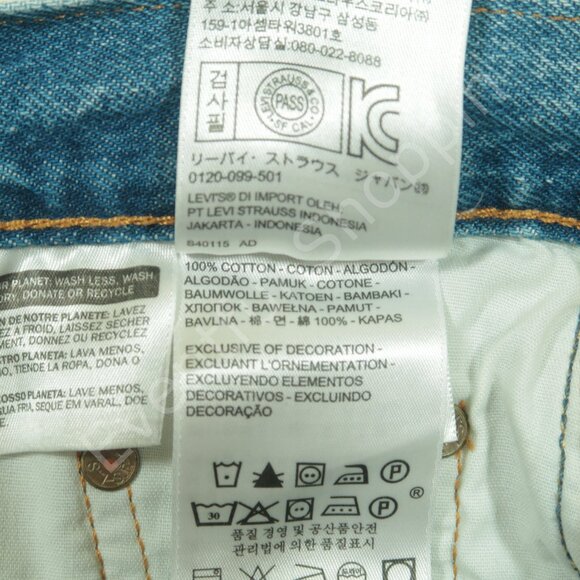 Levis 501 CT Selvedge Jeans Womens 24 Blue Patchwork Denim READ - Picture 6 of 8